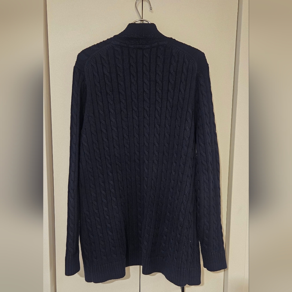 L.L. Bean Dark Blue Women's Cable Knit Cardigan - Picture 4 of 4